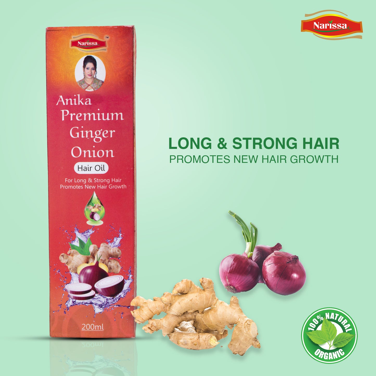 Anika Premium Ginger Onion Hair Oil - Nourish and Strengthen Your Locks for Luxuriously Long and Strong Hair